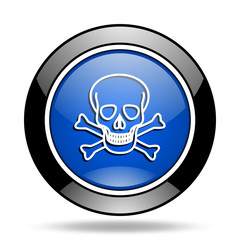 Poster - skull blue glossy icon
