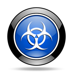 Aufkleber - biohazard blue glossy icon