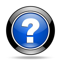 Poster - question mark blue glossy icon
