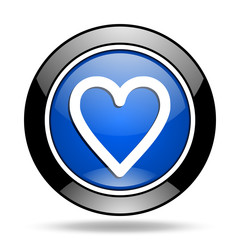 Poster - heart blue glossy icon