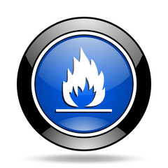 Poster - flame blue glossy icon