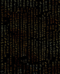 abstract background with mystic symbols on black