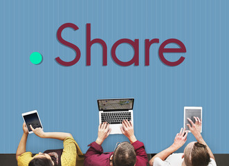 Sticker - Share Sharing Ideas Graphic Concept