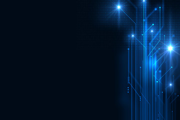 Aufkleber - blue geometric  shape abstract technology background