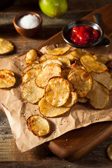 Wall Mural - Homemade Spicy LIme and Pepper Baked Potato Chips