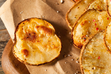 Homemade Spicy LIme and Pepper Baked Potato Chips