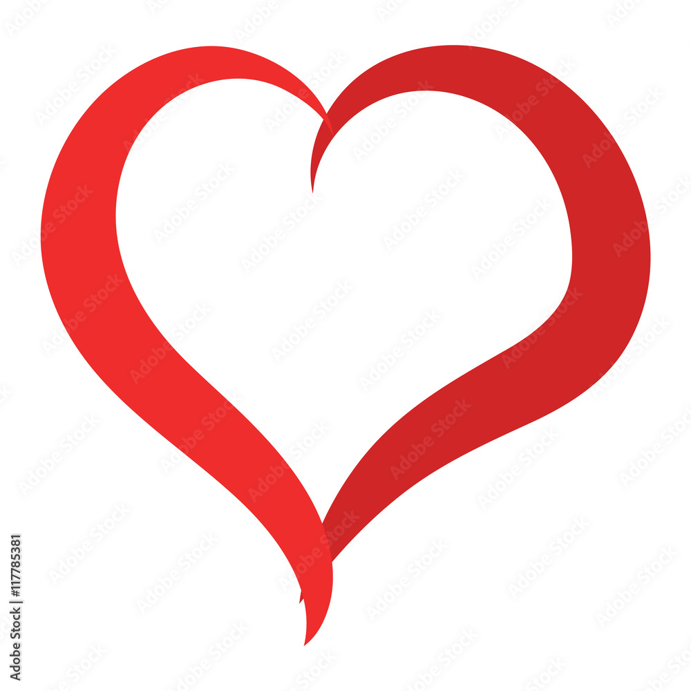 Sharp Heart Icon Simple red heart sharp vector icon. Color card beautiful celebrate ...