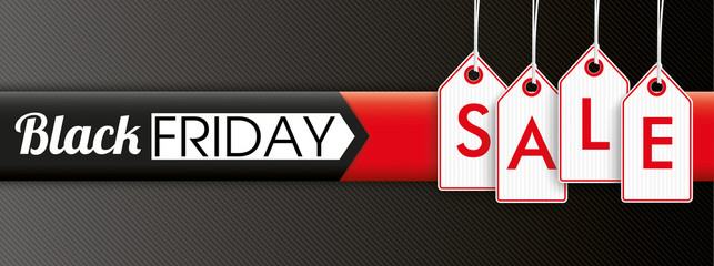 Canvas Print - Hanging Price Stickers Black Friday Sale Header