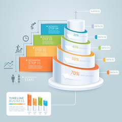 Wall Mural - Business staircase diagram template. Vector illustration. can be