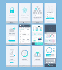 Wall Mural - interface and ui design elements. vector illustrations.