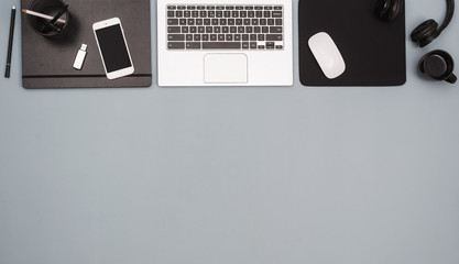 Wall Mural - top view office desk