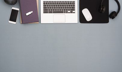 Wall Mural - top view office desk