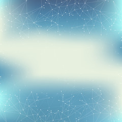 Poster - Geometric abstract connected line with dots. Big data visualization. Molecule and communication background. Social network information. Modern technology concept. Vector illustration.