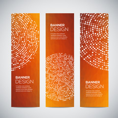 Poster - Banners with abstract colorful geometric dotted pattern and background