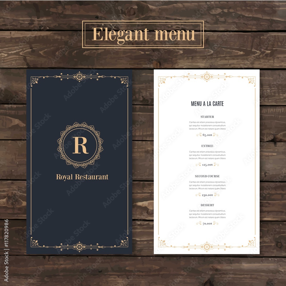 Classy menu restaurant template - obrazy, fototapety, plakaty 