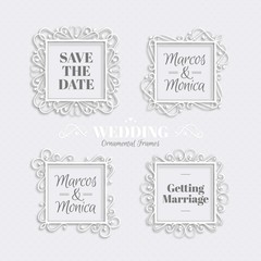 Sticker - Ornamental white wedding frames