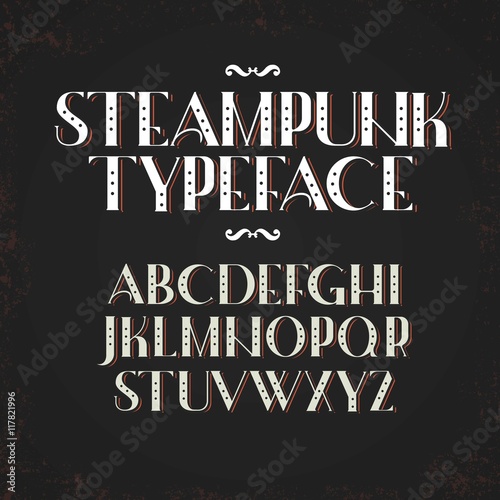 Alphabet in steampunk style Wallpaper Mural