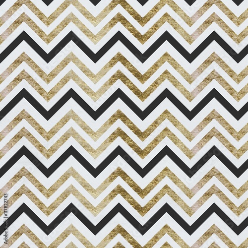 Obraz w ramie Watercolor zig zag pattern