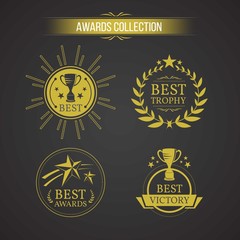 Wall Mural - Golden Award Logo Collection