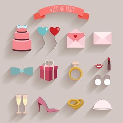 Sticker - Wedding Party Flat Elements