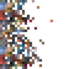 Wall Mural - pixelated effect multicolored background with squares