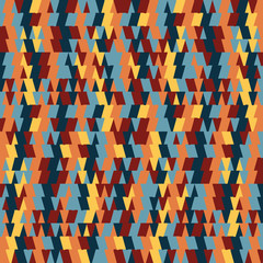 Wall Mural - Retro geometric seamless pattern - yellow,orange,blue,vinous col