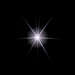the star with a plurality of long thin beams in space.