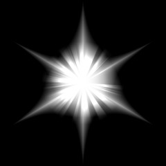 Wall Mural - the six pointed flare with blurred faces in the dark space.