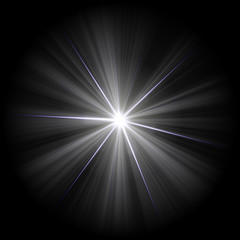 Wall Mural - abstract bright firebolt in a dark space.