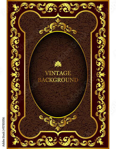 Vector Luxury Vintage Border In The Baroque Style With Gold Floral Pattern Frame The Template For The Book Cover Old Royal Pages Invitations Greeting Cards Certificates Diplomas Buy This Stock Vector