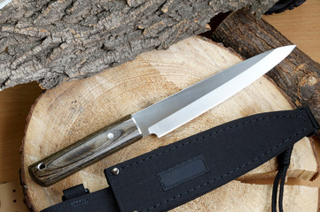 Knife tourist fillet for thin cutting