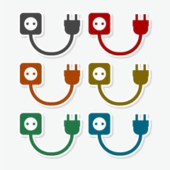 Sticker - Wire, socket and electric plug