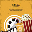 pop corn soda movie film reel cinema icon. Colorfull and grunge illustration. Vector graphic