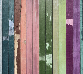 Wall Mural - Vintage wood with peeling paint, vertical