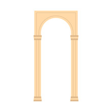 Antique Portal Icon In Flat Style On A White Background