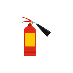 Wall Mural - Fire extinguisher icon in flat style on a white background