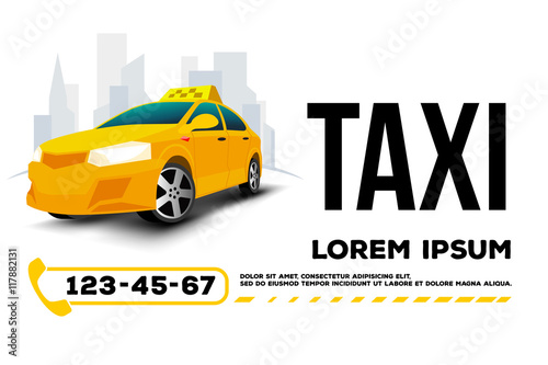 Cuadros en Lienzo taxi car banner poster template
