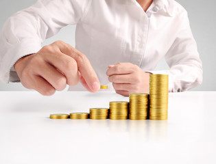 Hand human hand putting coin to money