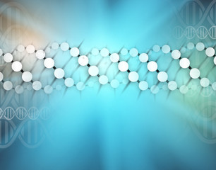 dna and medical and technology background. futuristic molecule structure presentation