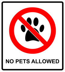 no pets icon. pets forbidden vector illustration