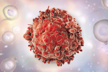 Wall Mural - Leukaemia white blood cell on background with cells, 3D illustration