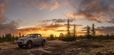 car at sunset
