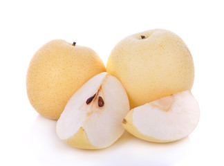 Wall Mural - asian-pear fruit on white background