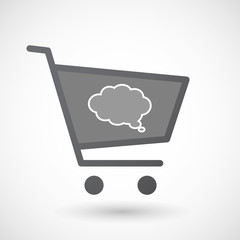 Sticker - Isolated shopping cart icon with a comic cloud balloon