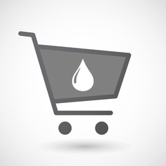 Sticker - Isolated shopping cart icon with a fuel drop