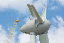 Assembling Wings Dutch Windturbine With Large Crane