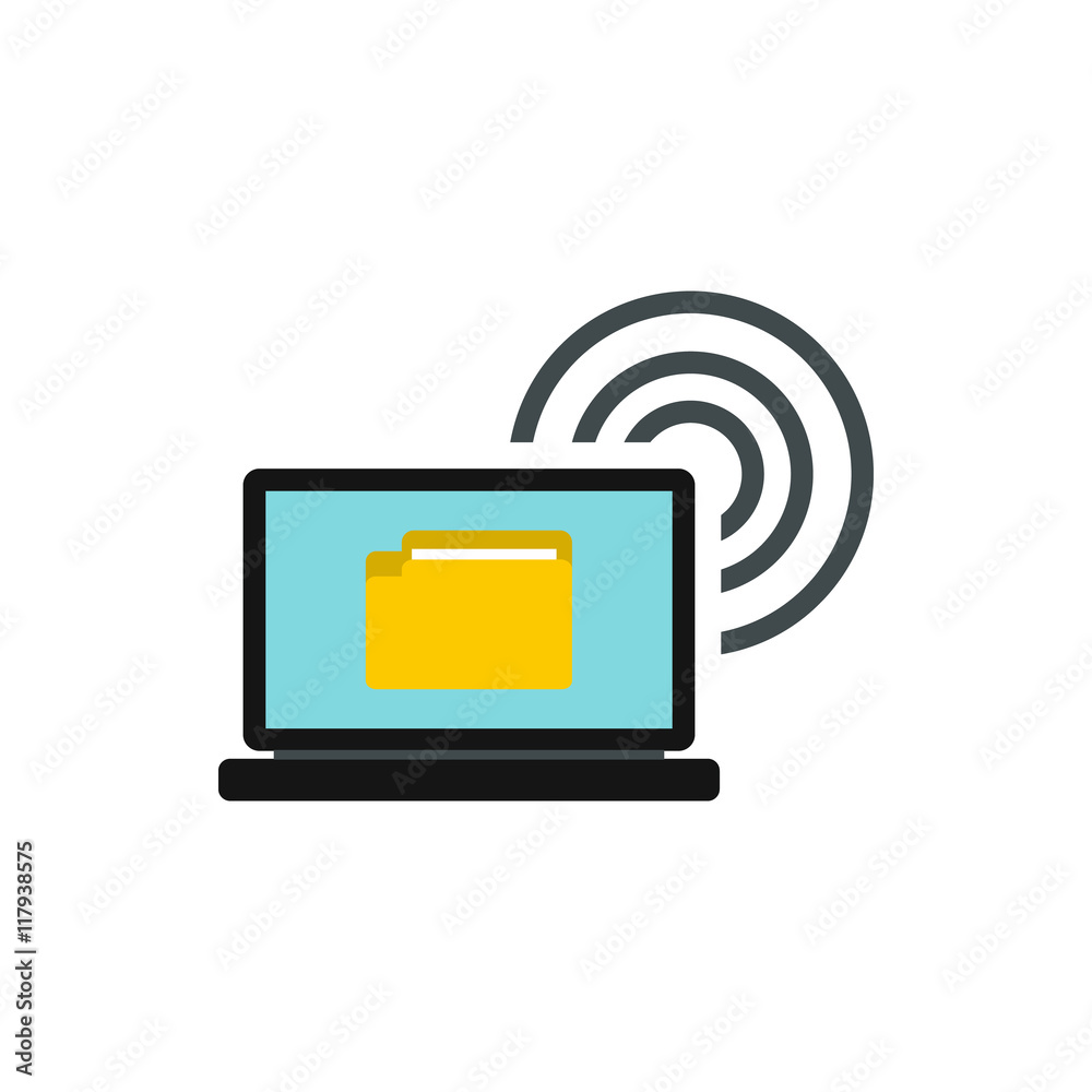 Distribution of files over internet icon in flat style isolated on ...