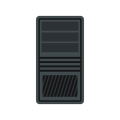 Poster - System unit of computer icon in flat style isolated on white background. Case symbol