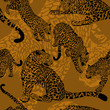 Seamless pattern with wild leopard