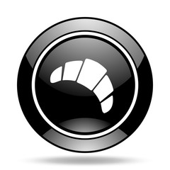 Poster - croissant black glossy icon